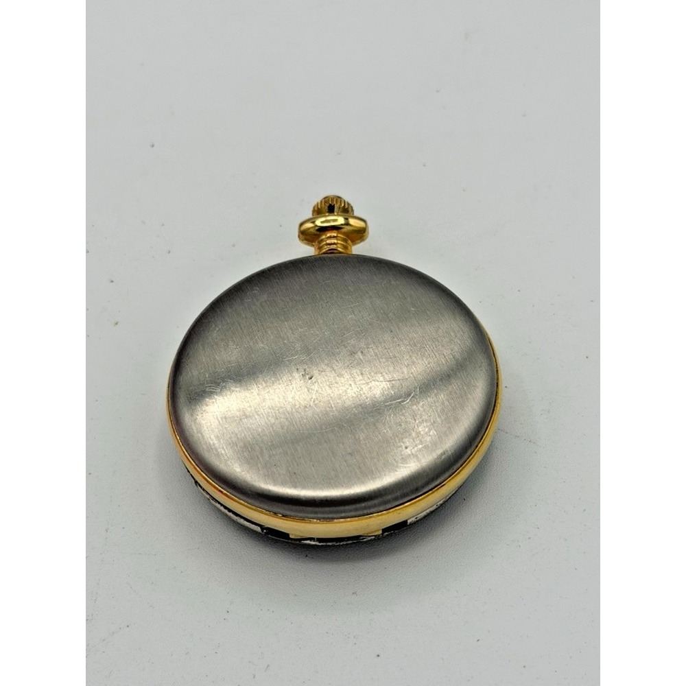 Puritan Quartz Pocket Watch Fishing Scene Hunter Case Working Japan Movement - Picture 6 of 7